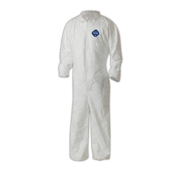 Dupont Disposable Clothing, L, White, Tyvek, Zipper CVC11-L